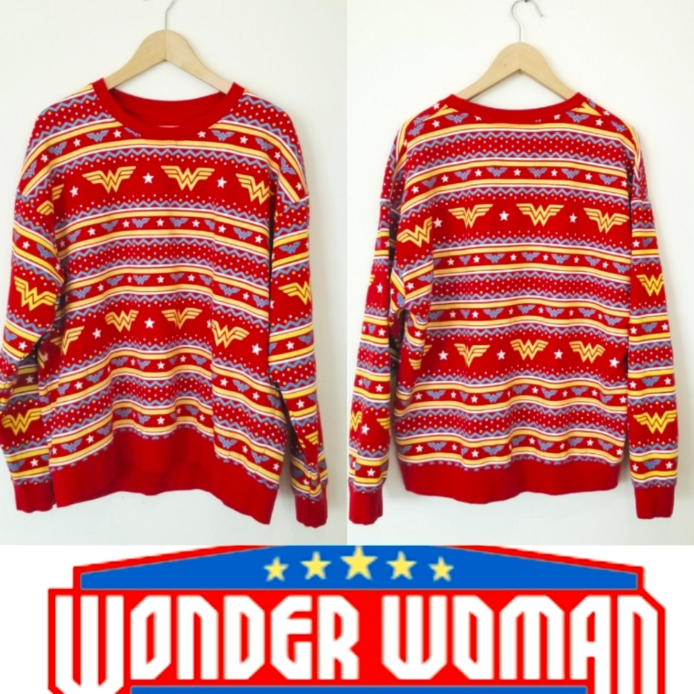 Wonder Woman DC Comics Fleece Pullover Sweatshirt Hot Topic Graphic Retro Large